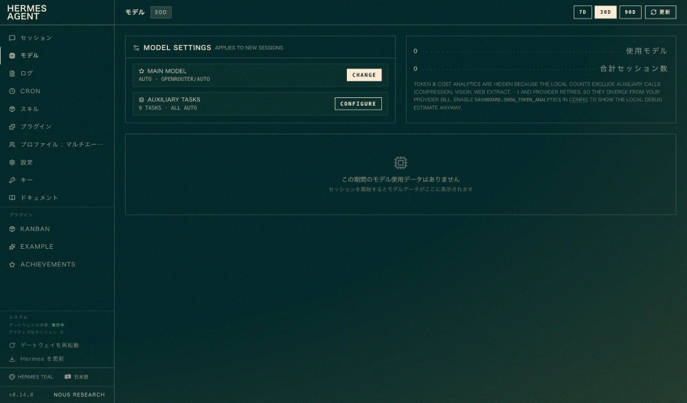 ネイティブダッシュボード (Hermes)