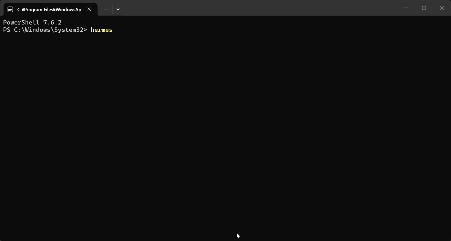 hermesを初回起動するとセットアップウィザードが立ち上がる様子