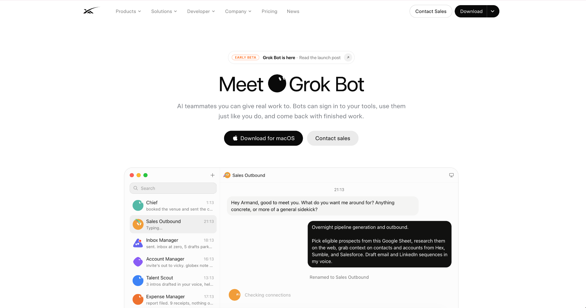 Grok Botの公式ページ（Meet Grok Bot）