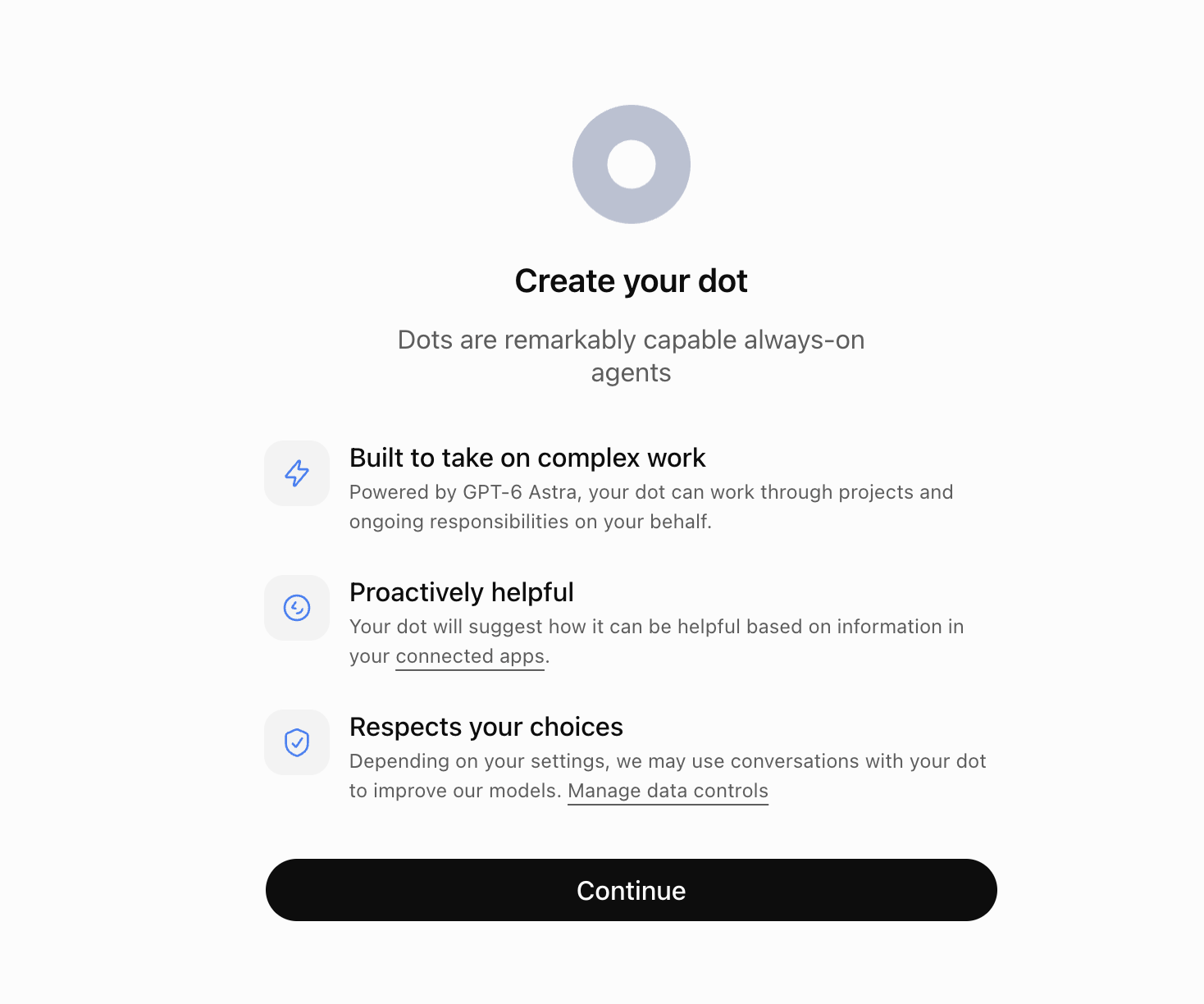 「Create your dot」の画面