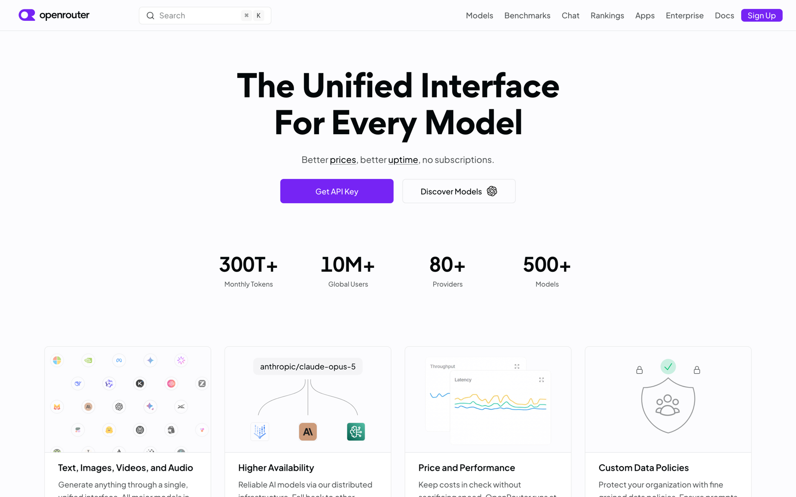 OpenRouterの公式サイト