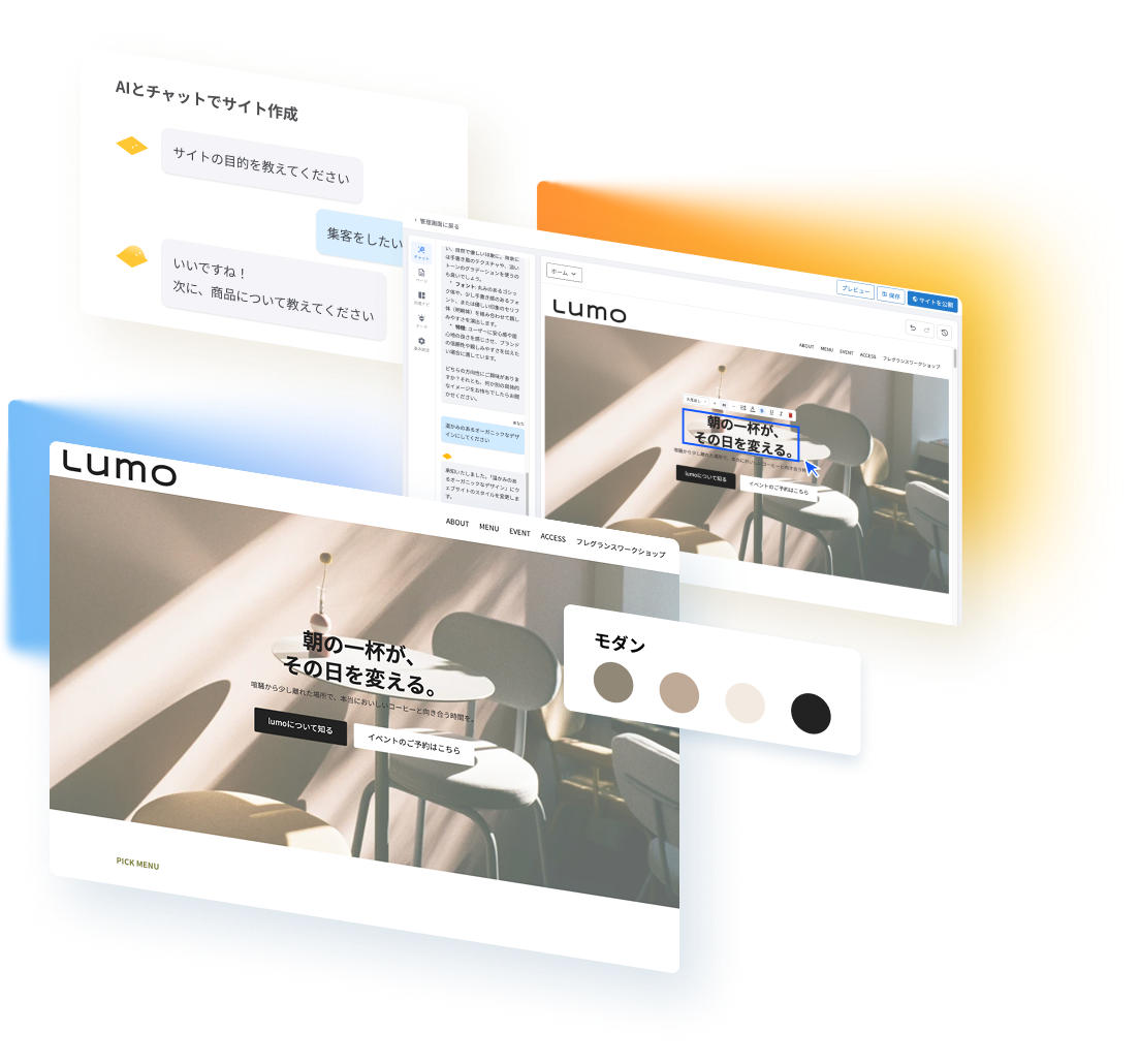 AIサイトエージェントによるサイト作成のイメージ