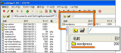 WordPressを設置するフォルダの作成